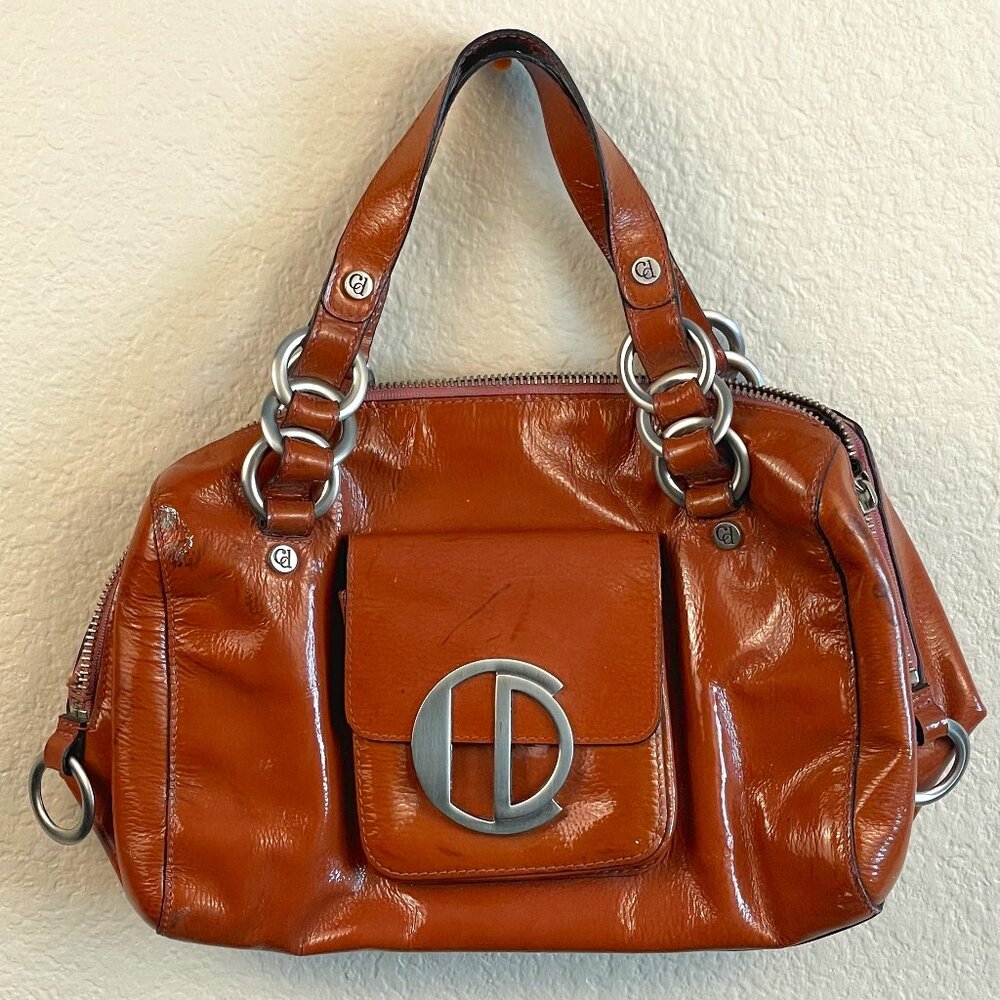 Charles David Orange Brown Hand Bag